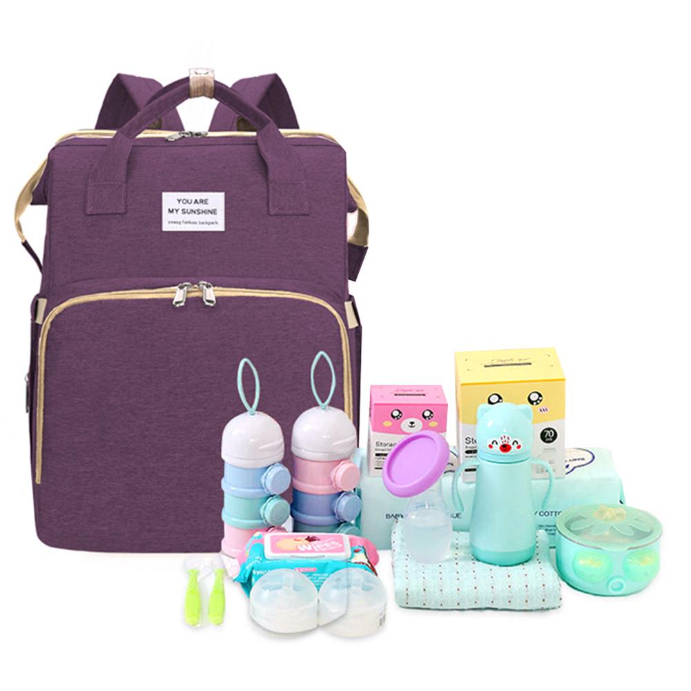 Multifunctional Portable Diaper Bag Folding Baby Travel Large Backpack Baby Bed Diaper Changing Table Pads For Outdoor